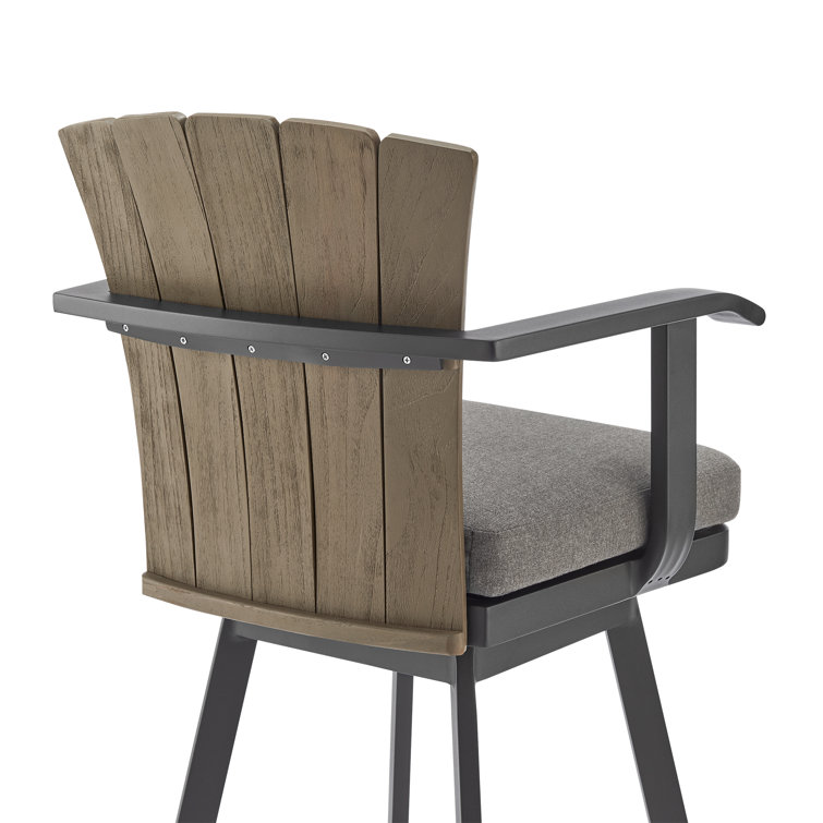 Hazel Teak and Aluminum Outdoor Swivel Chair with Cushions