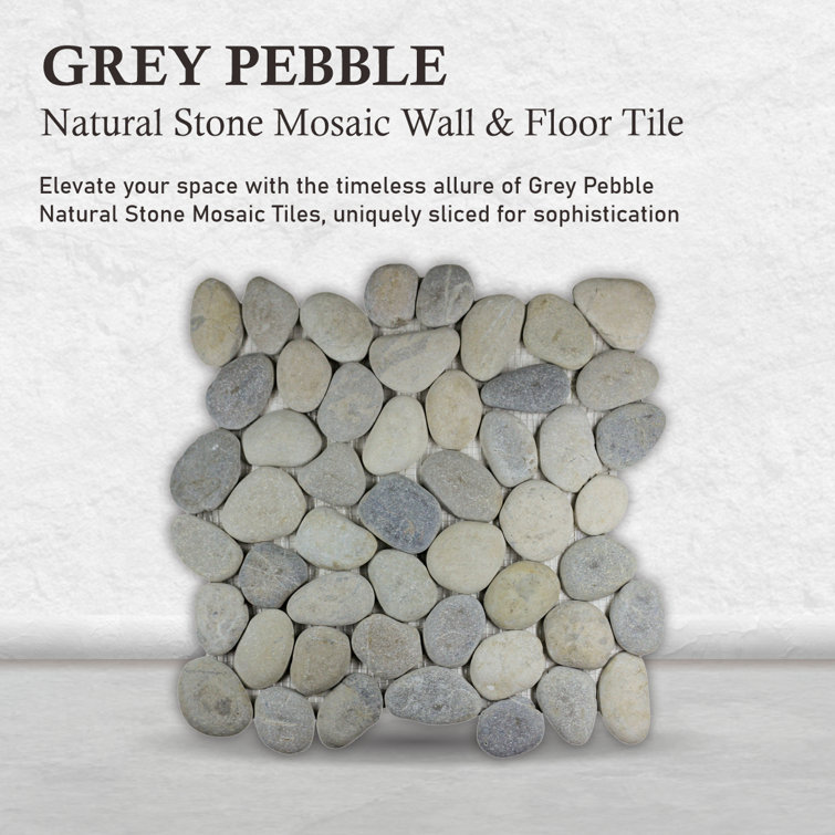Gray Natural Stone Pebble Mosaic Tile for Indoor and Outdoor