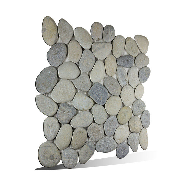 Gray Natural Stone Pebble Mosaic Tile for Indoor and Outdoor