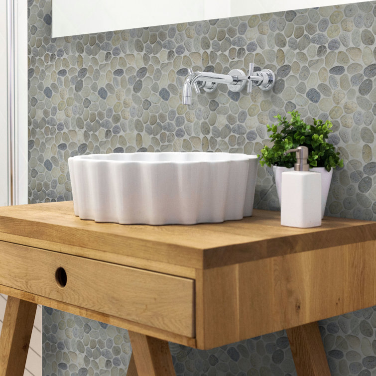 Gray Natural Stone Pebble Mosaic Tile for Indoor and Outdoor
