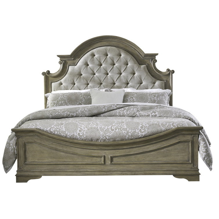 Colchester Upholstered Bed, Dresser & Mirror, Chest