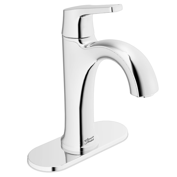 Polished Chrome Single-Handle Bathroom Faucet with Drain Assembly