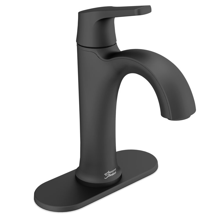 Matte Black Single-Handle Bathroom Faucet with Drain Assembly