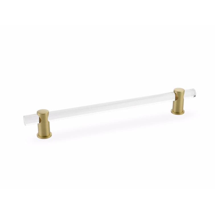 Modern Satin Brass and Acrylic Cabinet Bar Pull