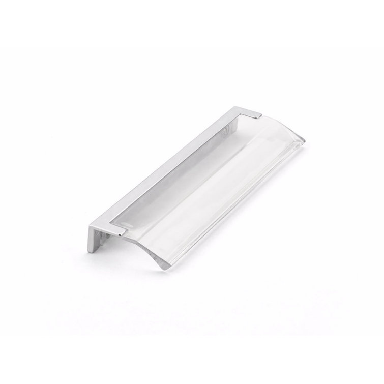 Polished Chrome and Clear Modern Cabinet Bar Pull