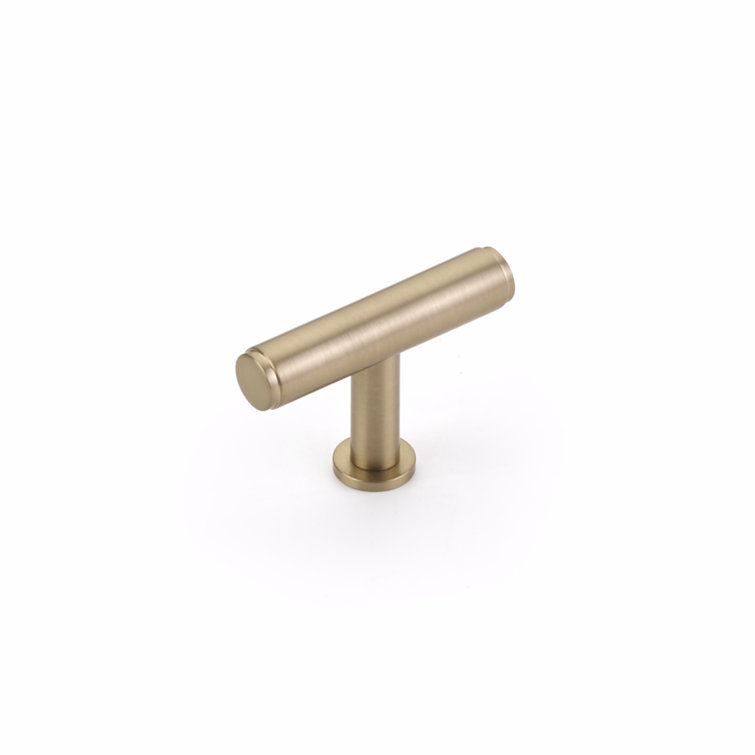 Signature Satin Brass Geometric T-Handle Cabinet Knob