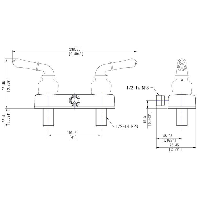 Brushed Nickel RV Bathroom Faucet with Hand Shower Combo
