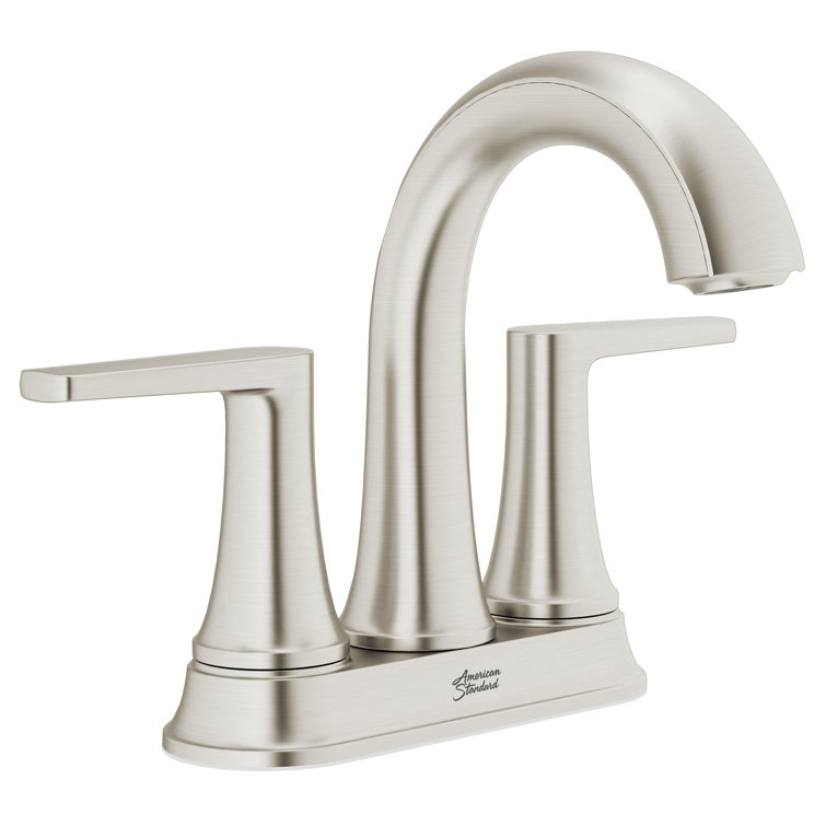 Brushed Nickel 2-Handle Centerset Bathroom Faucet with Drain