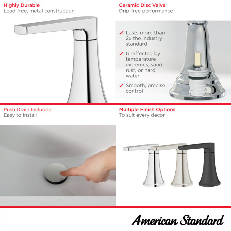 Becklow Chrome Widespread 2-Handle Bathroom Faucet with Drain Assembly