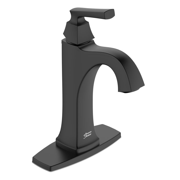 Matte Black Single-Handle Bathroom Faucet with Drain Assembly