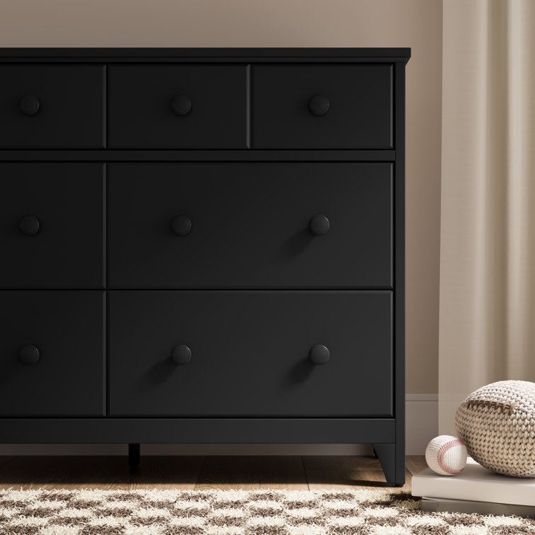 Storkcraft Moss Black 6-Drawer Double Dresser with Deep Drawers