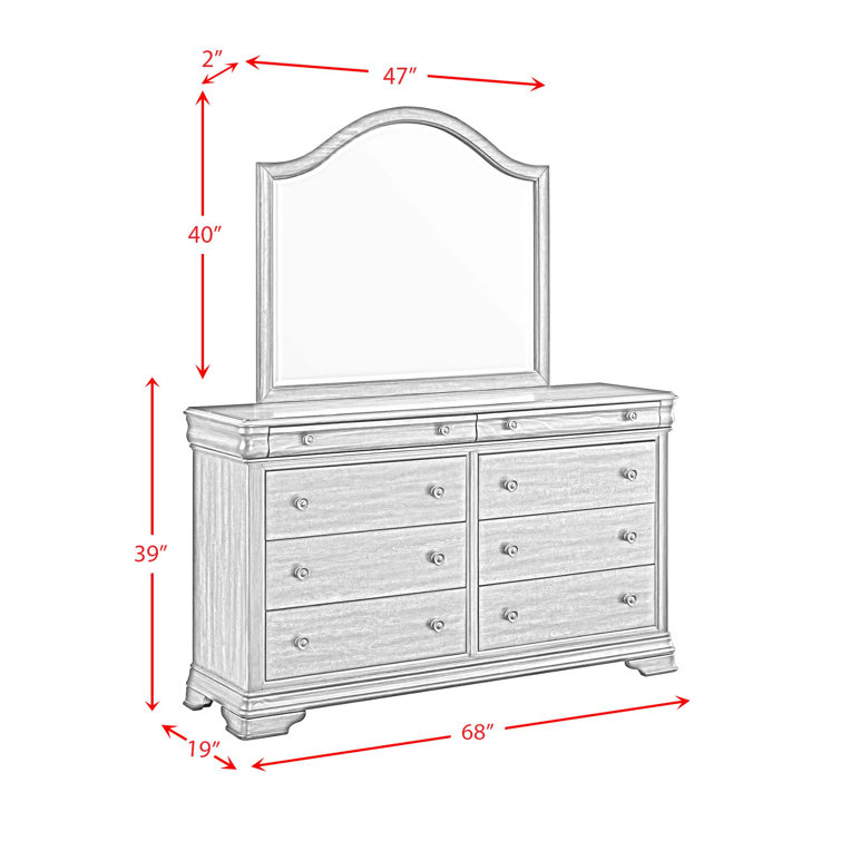 Queen Dark Brown Poplar Wood 5-Piece Bedroom Set