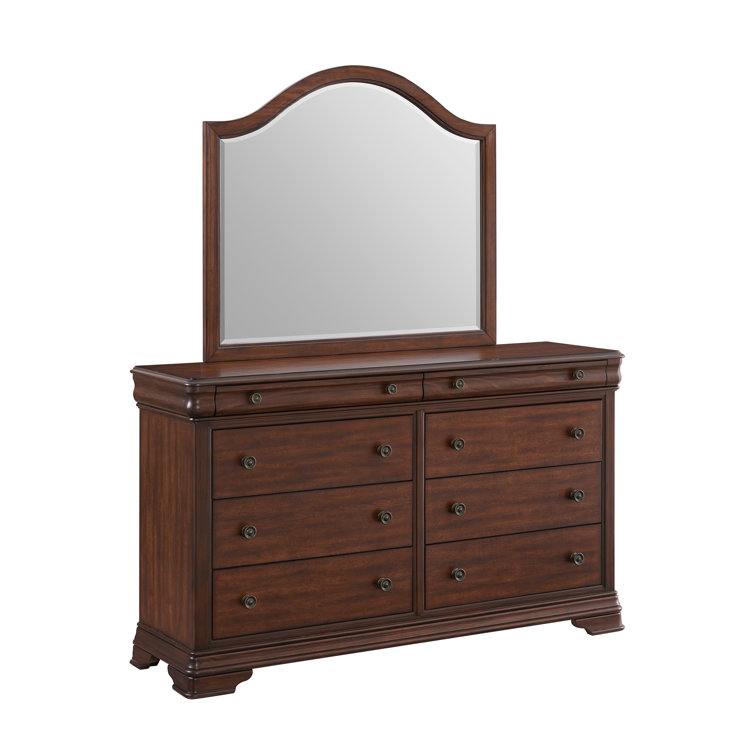 Queen Dark Brown Poplar Wood 5-Piece Bedroom Set