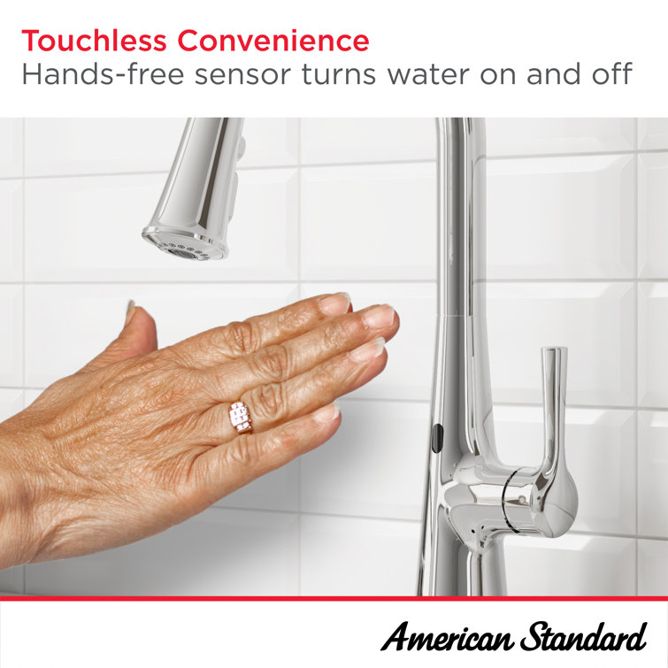 Brushed Nickel Touchless Pull-Down Kitchen Faucet with Spray
