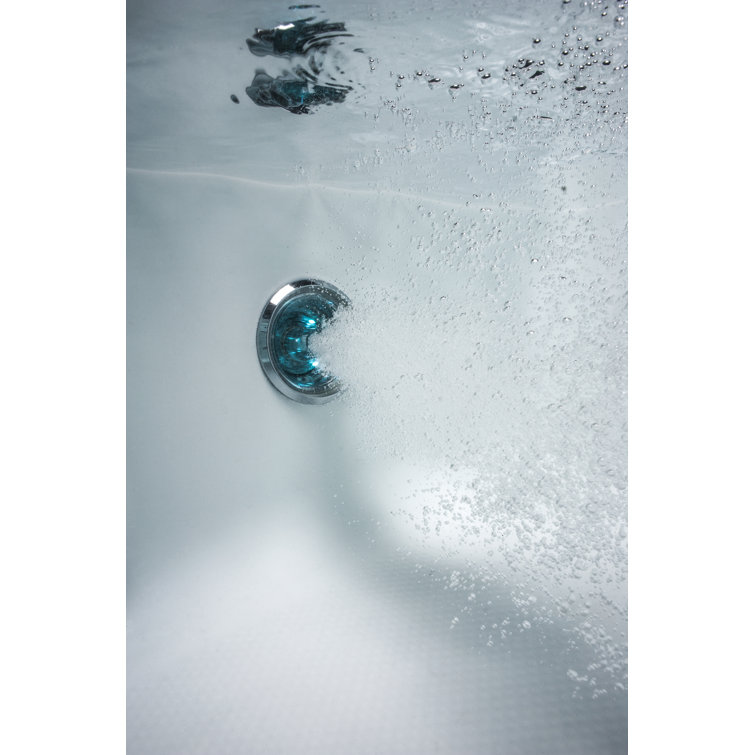 Amiga 72" x 36" White Acrylic Alcove Whirlpool Bathtub