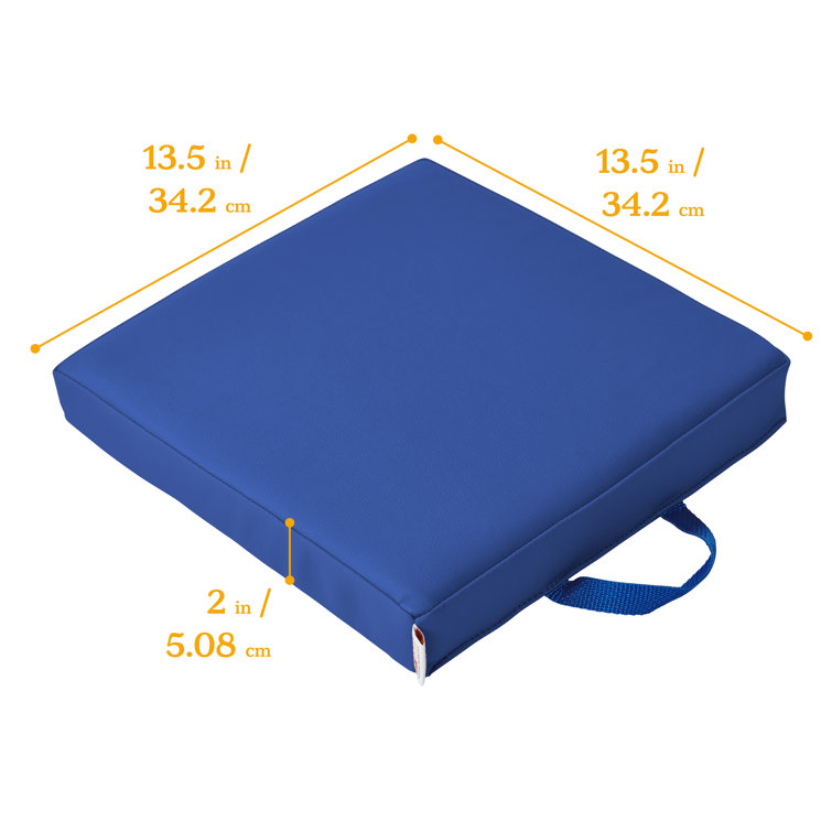 Assorted Color Soft Foam Square Floor Cushions with Handles, 6-Piece Set