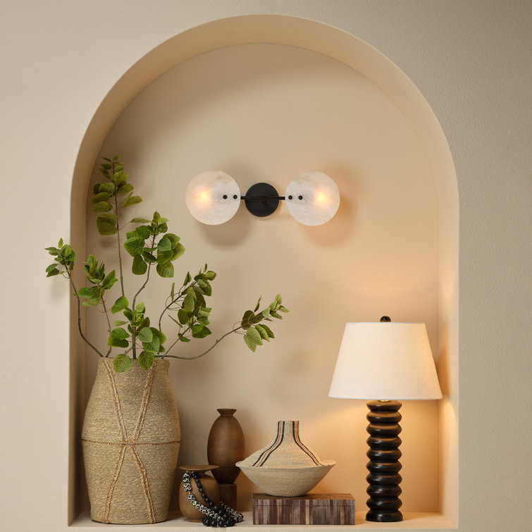 Oracle Bronze and Alabaster 2-Light Wall Sconce