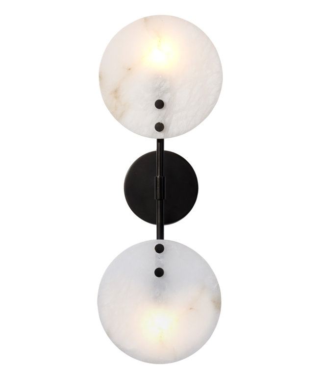 Oracle Bronze and Alabaster 2-Light Wall Sconce