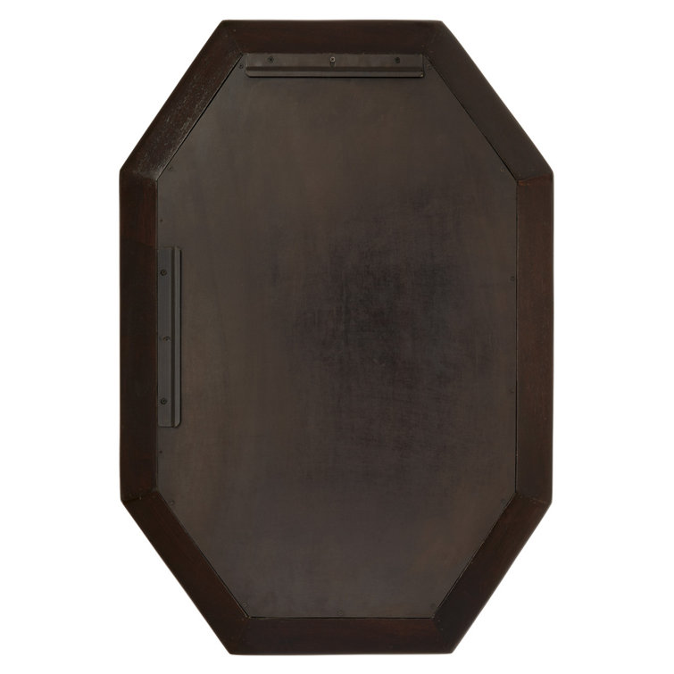 Octagonal Mango Wood and Bone Inlay Wall Mirror