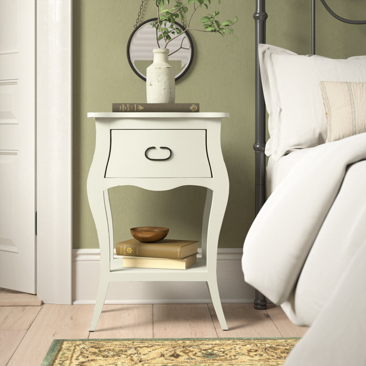 Esmerelda Transitional Mango Wood & Iron 1-Drawer Nightstand