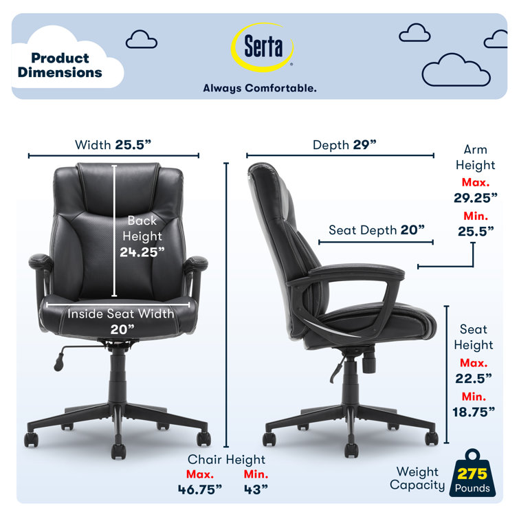 Black High Back Leather Executive Swivel Office Chair