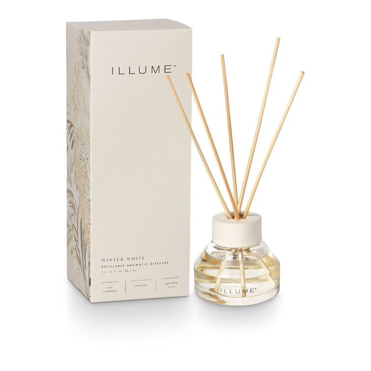 Winter White Ceramic Reed Diffuser with Refillable Oil