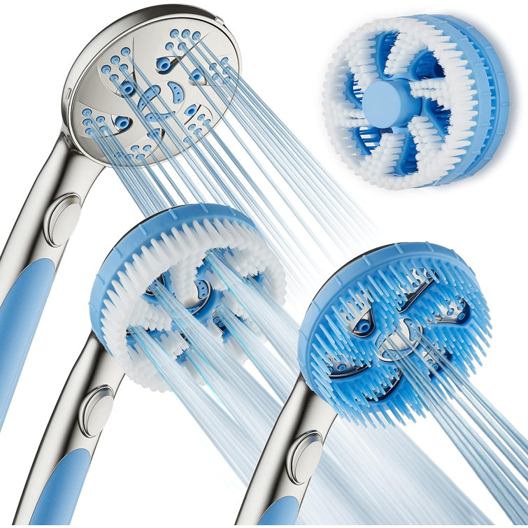 Satin Nickel Multi-Head Handheld Shower with 10 Modes