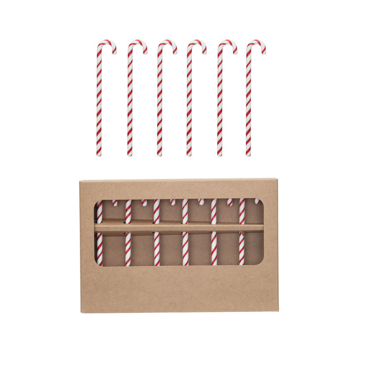 Red and White Candy Cane Reusable Stir Sticks Set