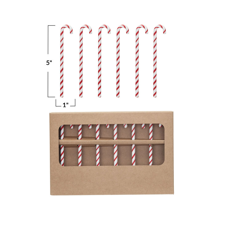 Red and White Candy Cane Reusable Stir Sticks Set