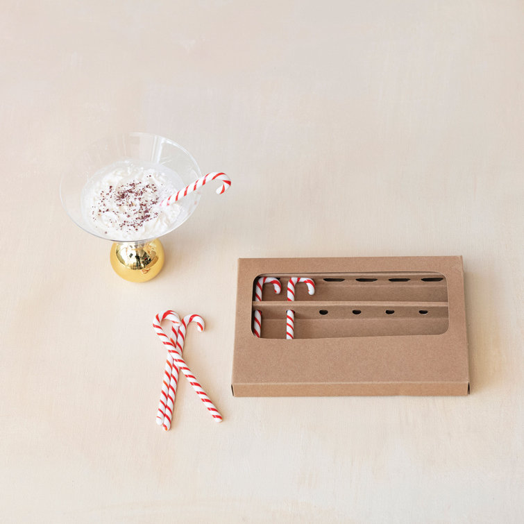 Red and White Candy Cane Reusable Stir Sticks Set