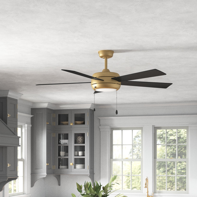 Heritage Brass 52'' Ceiling Fan with LED Light and Reversible Blades