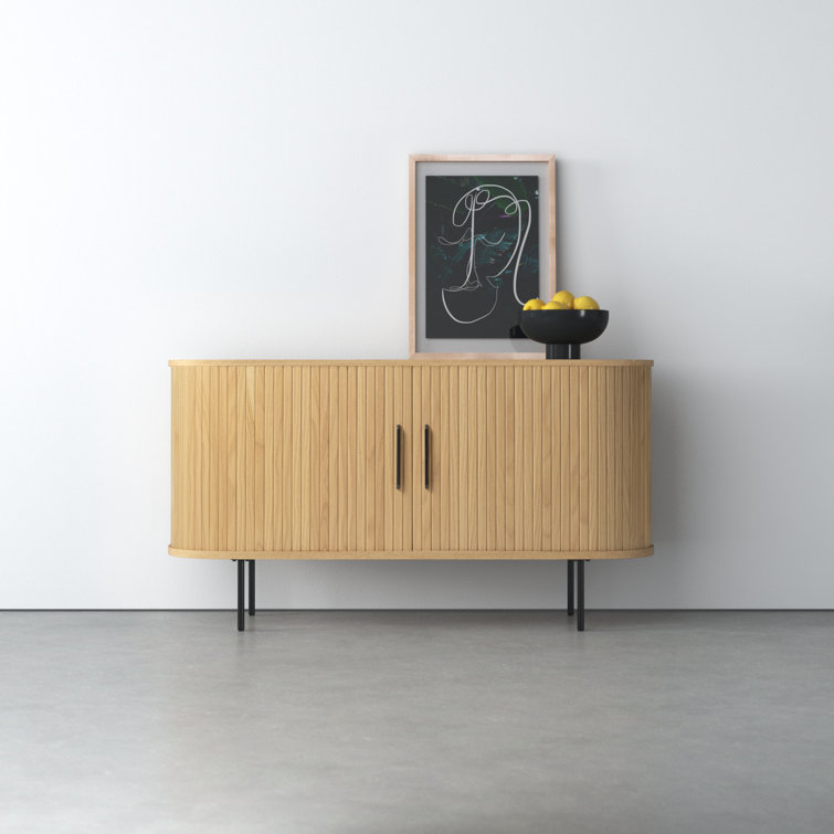 Iris 55'' Natural Oak Sideboard with Sliding Tambour Doors