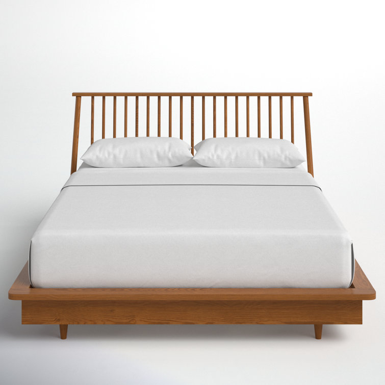 Cassius Light Brown Queen Bed with Spindle Headboard and Storage Drawer