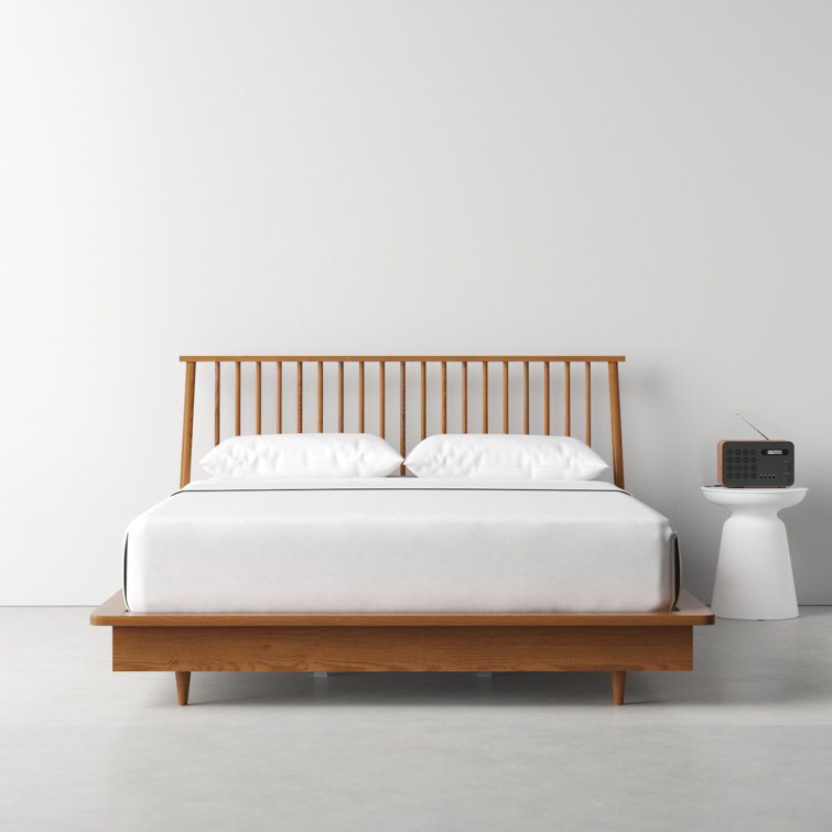 Cassius Light Brown Queen Bed with Spindle Headboard and Storage Drawer