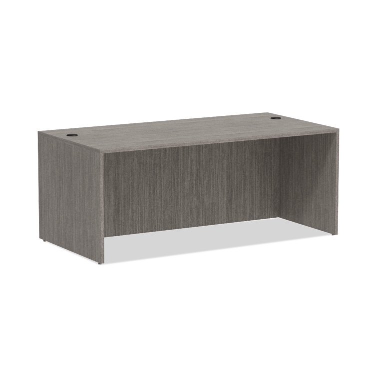 Valencia 71'' Gray Commercial Laminate Desk Shell with Filing Cabinet