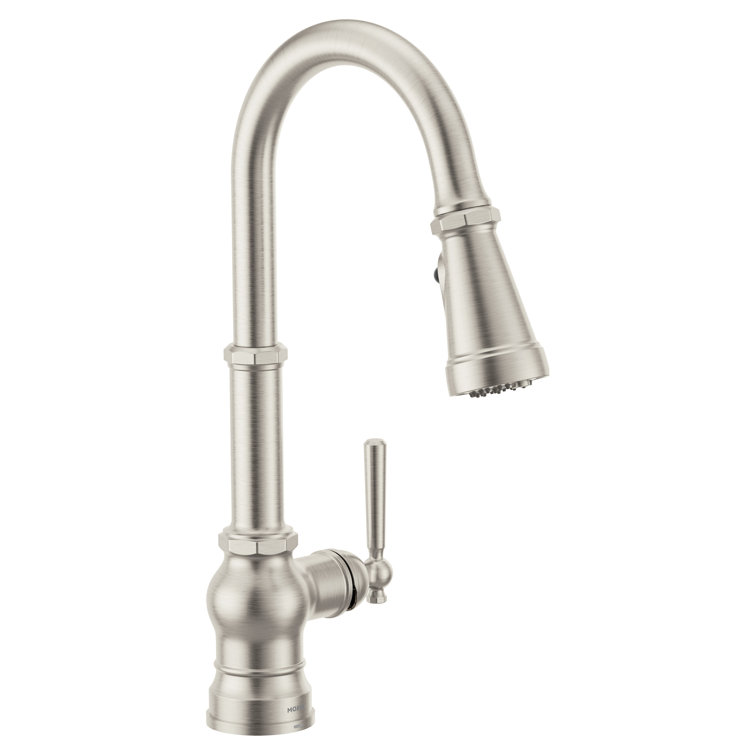 Spot Resist Stainless Steel High Arc Pulldown Kitchen Faucet