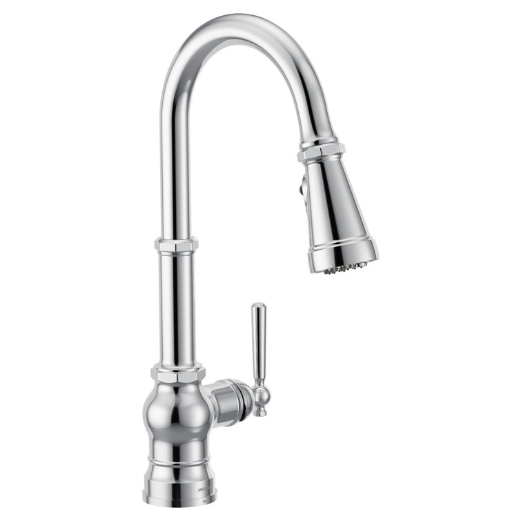 Chrome High Arc Pulldown Kitchen Faucet with Pull-out Spray