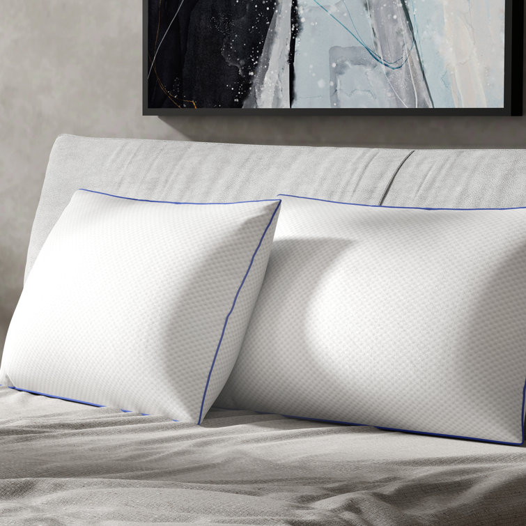 Oversized White Gel-Infused Shredded Memory Foam Pillow Set