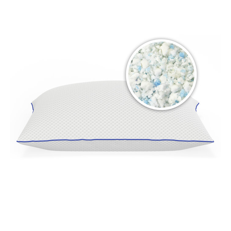 Oversized White Gel-Infused Shredded Memory Foam Pillow Set