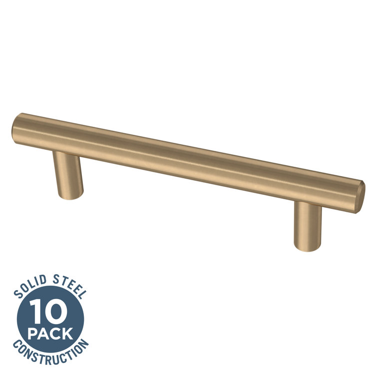 Champagne Bronze Modern 3-Inch Bar Cabinet Pulls (10-Pack)