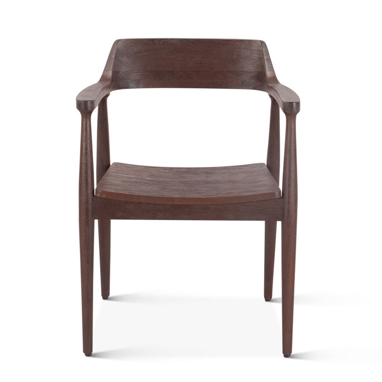Oxford Brown Solid Wood Transitional Arm Chair