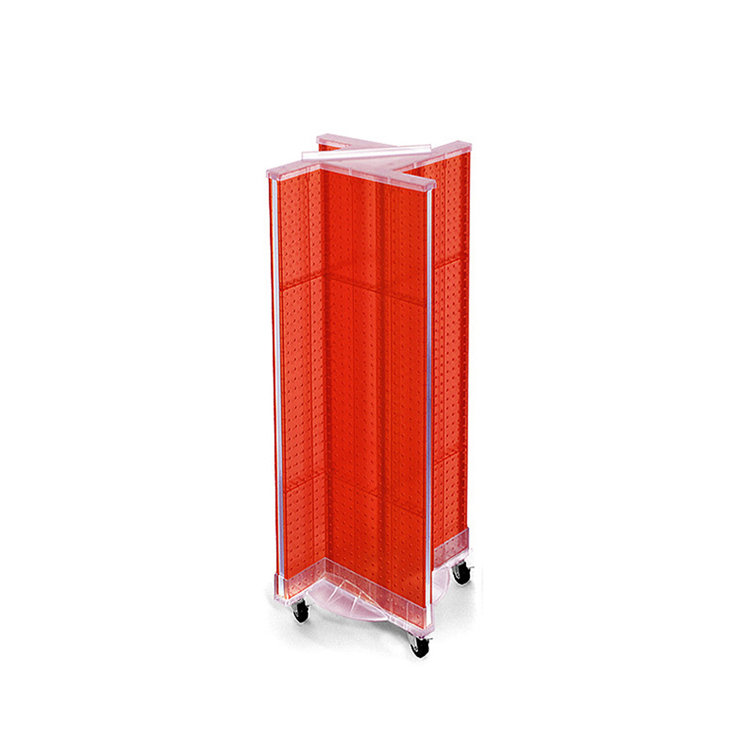 44" Tall Red Plastic Revolving Pegboard Display