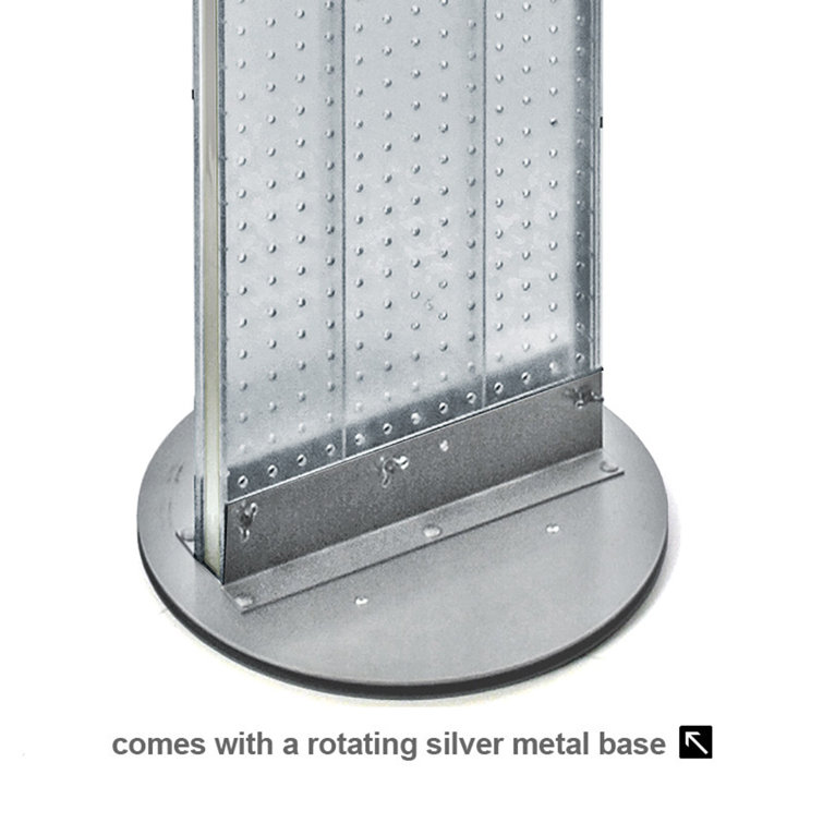 Orange Styrene Pegboard Floor Display with Revolving Base
