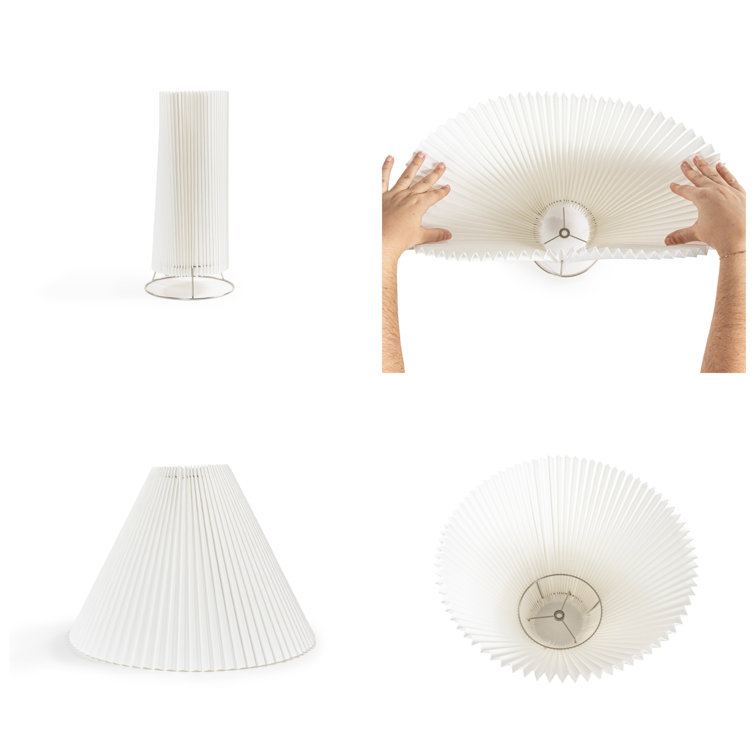 Natural Resin Table Lamp with White Linen Shade