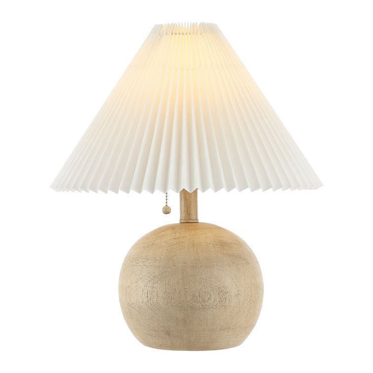 Natural Resin Table Lamp with White Linen Shade