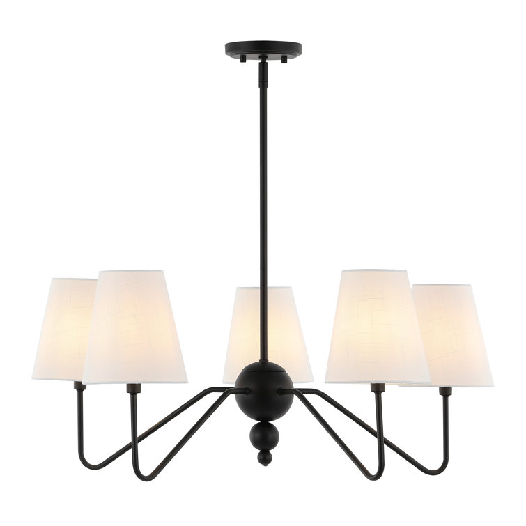 Skylar 32" Black Iron 5-Light Classic Minimalist Chandelier