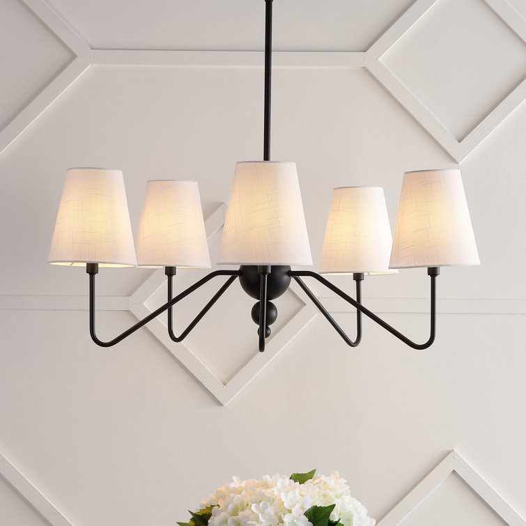 Skylar 32" Black Iron 5-Light Classic Minimalist Chandelier