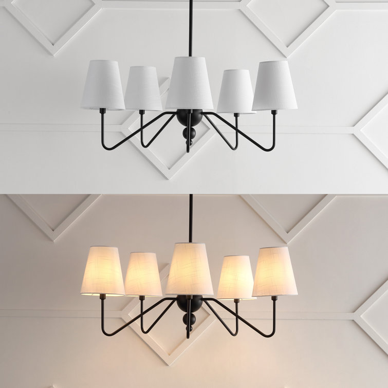 Skylar 32" Black Iron 5-Light Classic Minimalist Chandelier