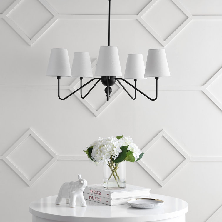 Skylar 32" Black Iron 5-Light Classic Minimalist Chandelier