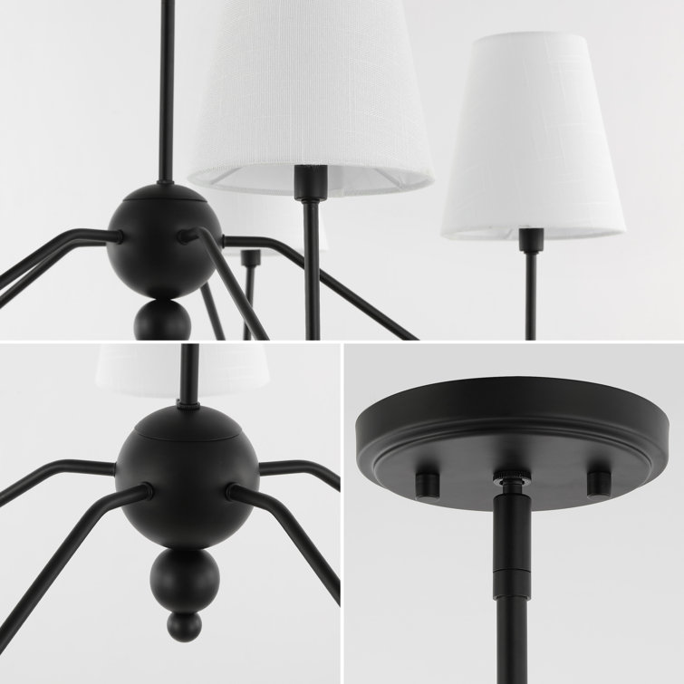 Skylar 32" Black Iron 5-Light Classic Minimalist Chandelier
